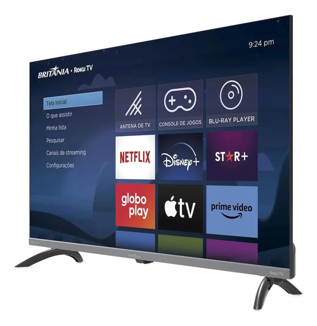 Smart Tv 32 Pol Hd Britânia B32kra Roku Tv Wi-fi Dolby Audio 🛒