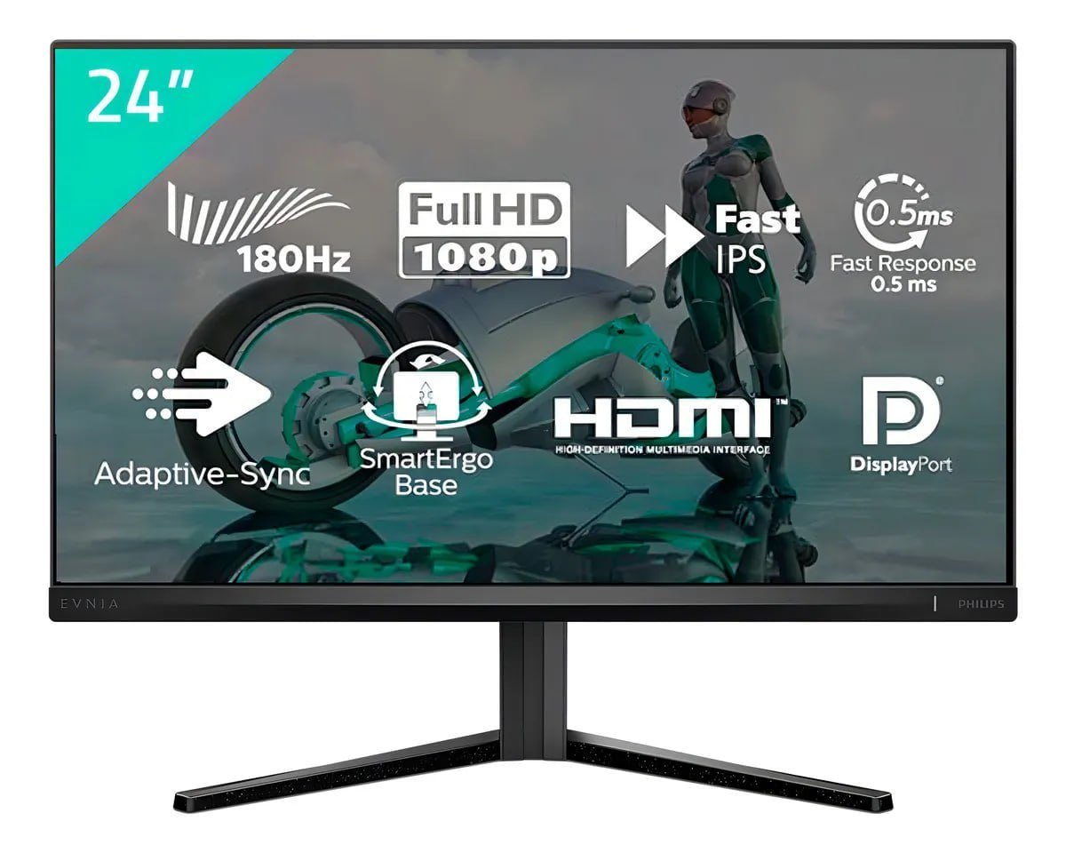 Monitor Gamer Philips 24 Evnia 24m2n3200l Ips 180hz 0,5ms 🎮
