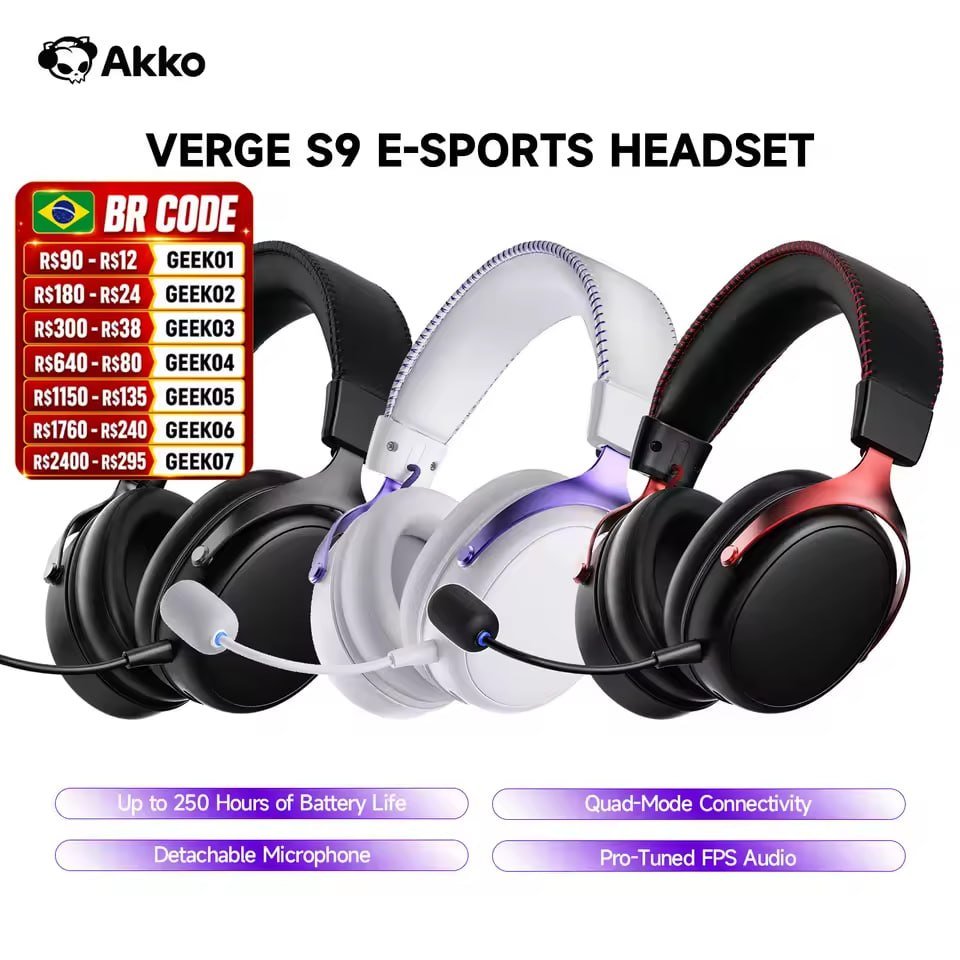 Headset AKKO Verge S9 Ultra Sem Fio 🎧