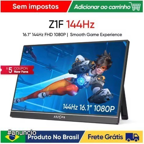 Monitor Portátil ARZOPA Z1F 16.1 Polegadas 144Hz 1080P 🛒