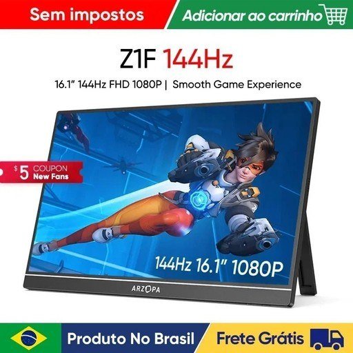 Monitor Portátil para Jogos ARZOPA Z1F 16.1" 144Hz 🛒