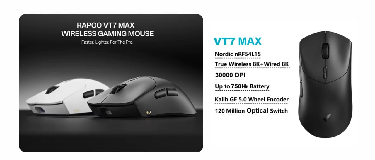 Mouse Rapoo VT7 MAX PAW3950 Ultimate 🇧🇷 🛒
