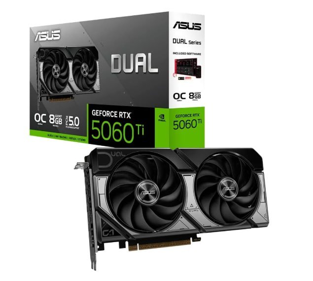 Placa de Vídeo ASUS RTX 5060 TI DUAL O8G NVIDIA GeForce, 8GB, GDDR7, DLSS, Ray Tracing 🛒