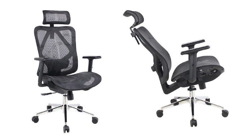 Cadeira de Escritório Dr. Office Ergo, Preta, Mesh, Altura Ajustável 🛒