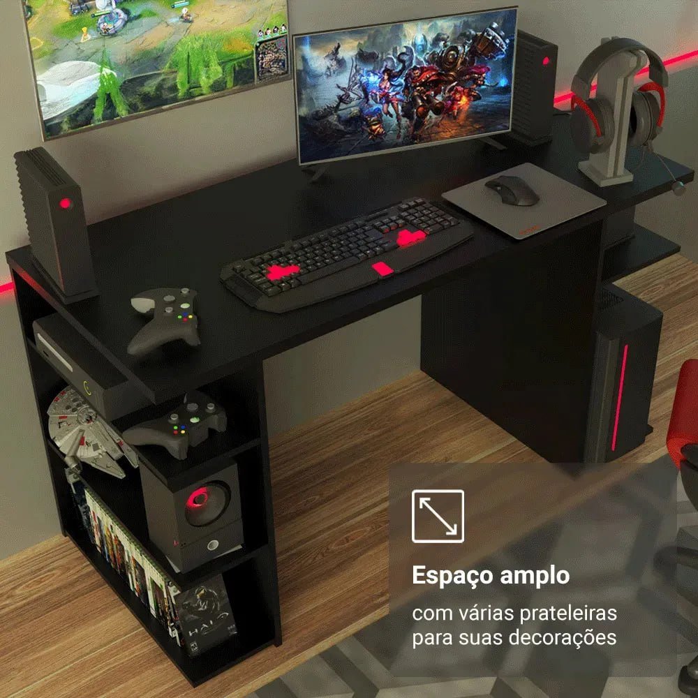 Mesa Gamer Madesa 9409 - Preto 🛒