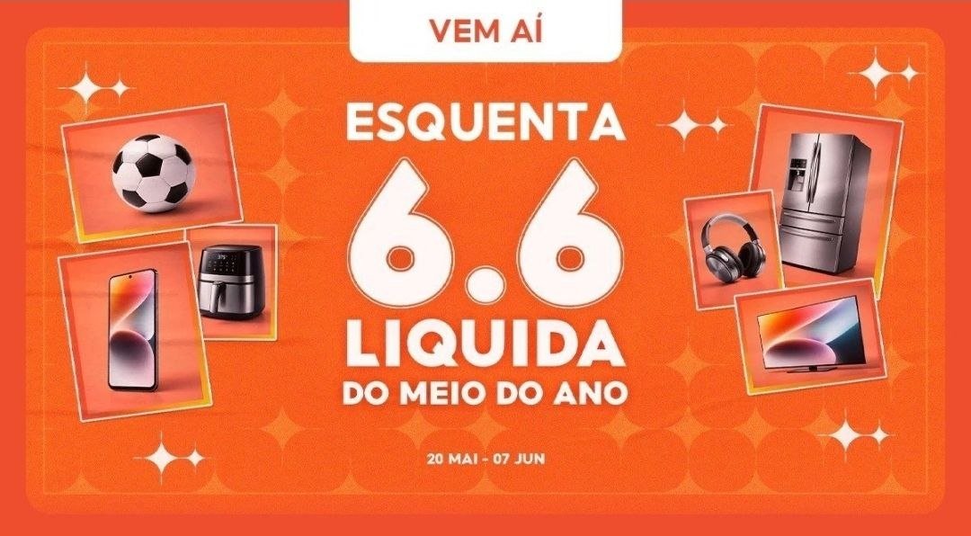 🚨 Meia noite começa o ESQUENTA 6.6 na Shopee!