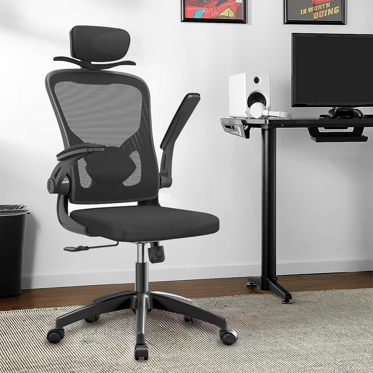 Cadeira de escritório ergonômica com estofado de mesh 🛒