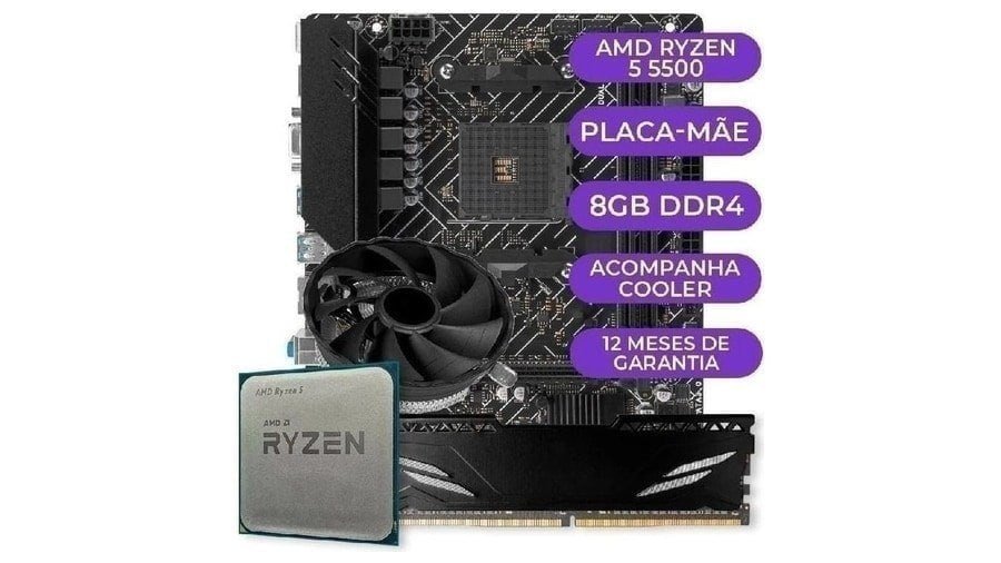 Kit Upgrade Gamer AMD Ryzen 5 5500, AM4, 8GB DDR4 🎮