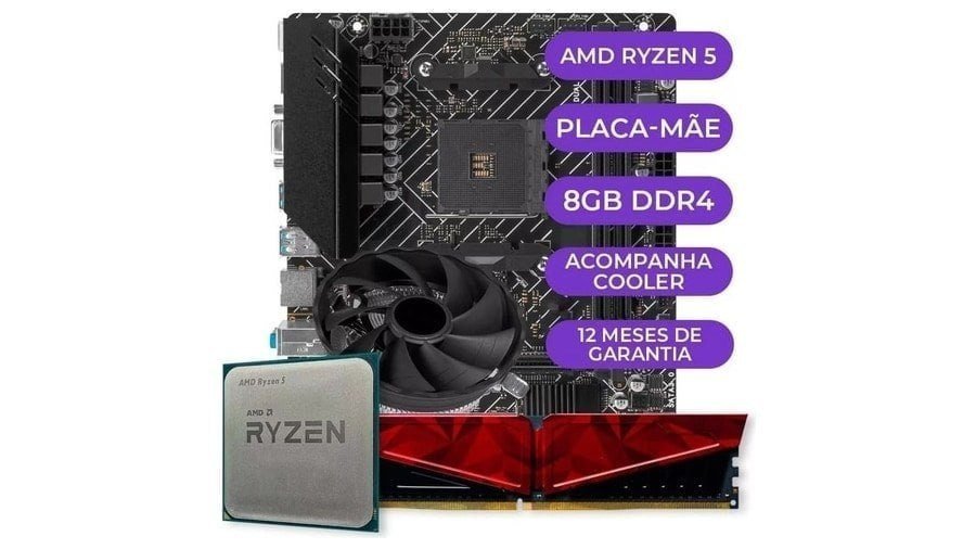 Kit Upgrade Gamer - AMD Ryzen 5 3400G + Placa Mãe + 8GB DDR4 🛒