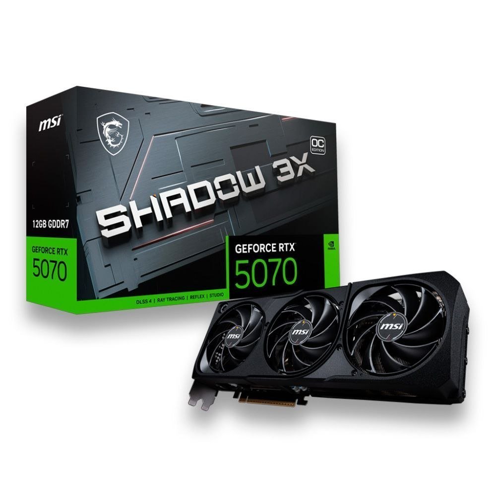 PLACA DE VÍDEO NVIDIA GEFORCE MSI RTX 5070 12GB GDDR7 192ITS SHADOW 3X OC 🛒