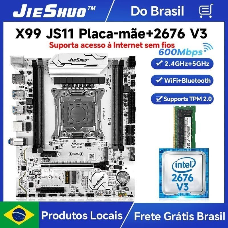 Kit Upgrade X99 Jieshuo JS11 White + Xeon E5 2676 V3 (1x16GB DDR3) 🛒