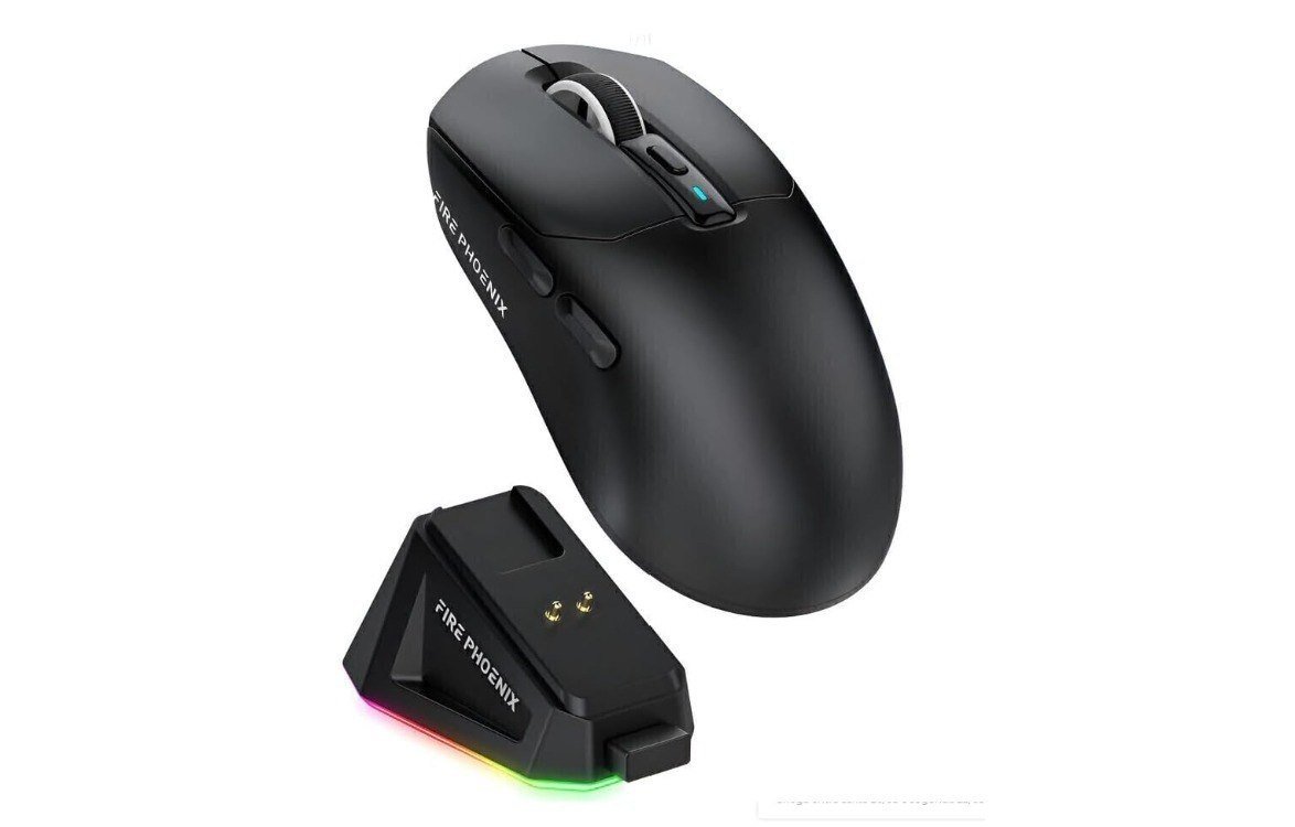 Mouse Gamer Sem Fio Fire Phoenix 24000dpi Paw3311 Bk-r3x Cor Preto 🛒