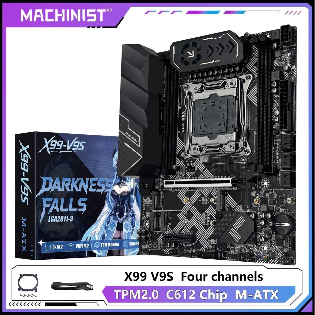 MACHINIST X99 V9S Chipset C612 Quad Channel, Secure Boot e TPM 2.0 🛒