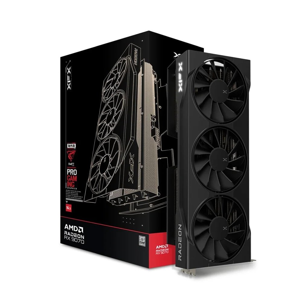 Placa de Vídeo XFX Swift RX 9070 OC TRIPLE FAN GAMING EDITION WITH AMD Radeon 🛒