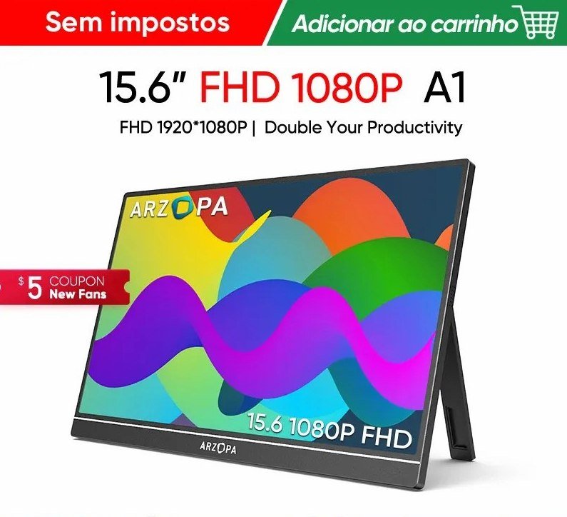 ARZOPA A1 15.6 inch Monitor Portátil FHD 1080P 🛒