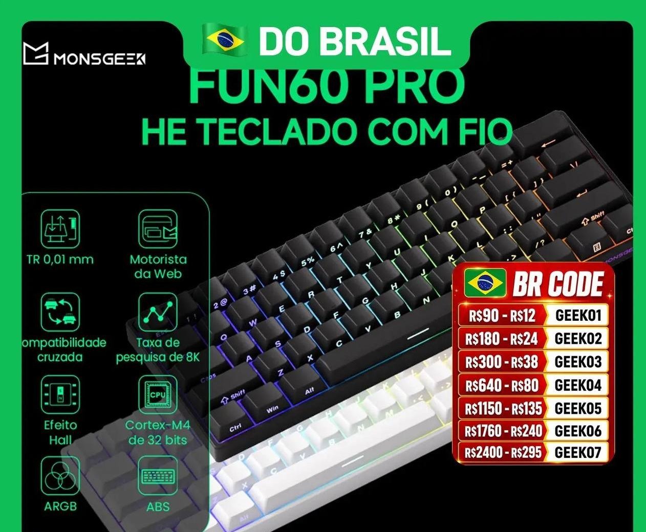 Akko MonsGeek FUN60 PRO HE Magnetic Keyboard 60% Esports Gaming Keyboard Rapid Trigger 🛒