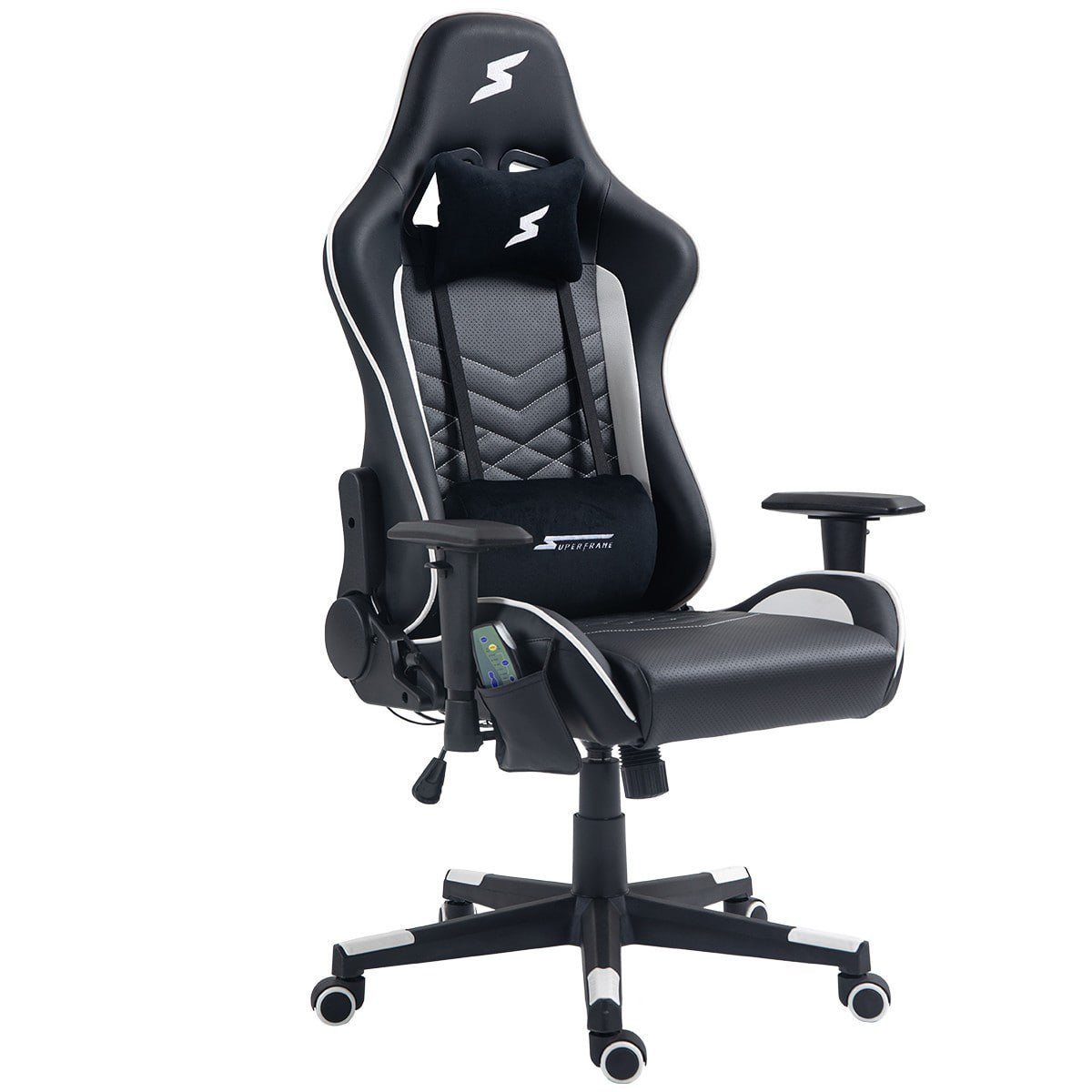 Cadeira SuperFrame Wave, Massageadora, Reclinável, 2D, Com Controle, Preta e Branca, SF-CH-WVR2DBWL 🛒