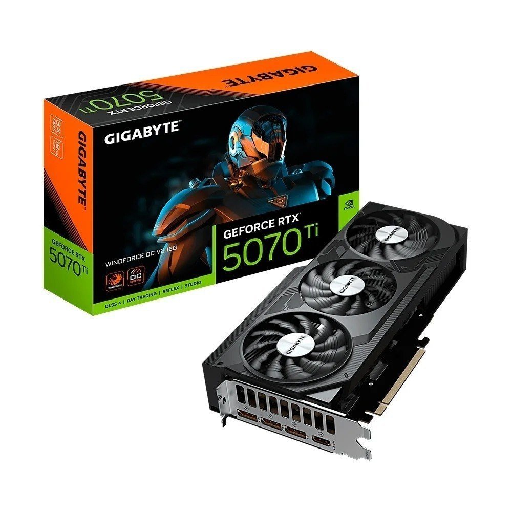 Placa De Vídeo Gigabyte RTX 5070 Ti Windforce OC V2 NVIDIA GeForce, 16GB, GDDR7 🛒