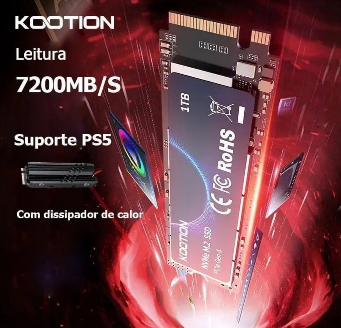 SSD NVME KOOTION 1TB 7200Mbps 🛒