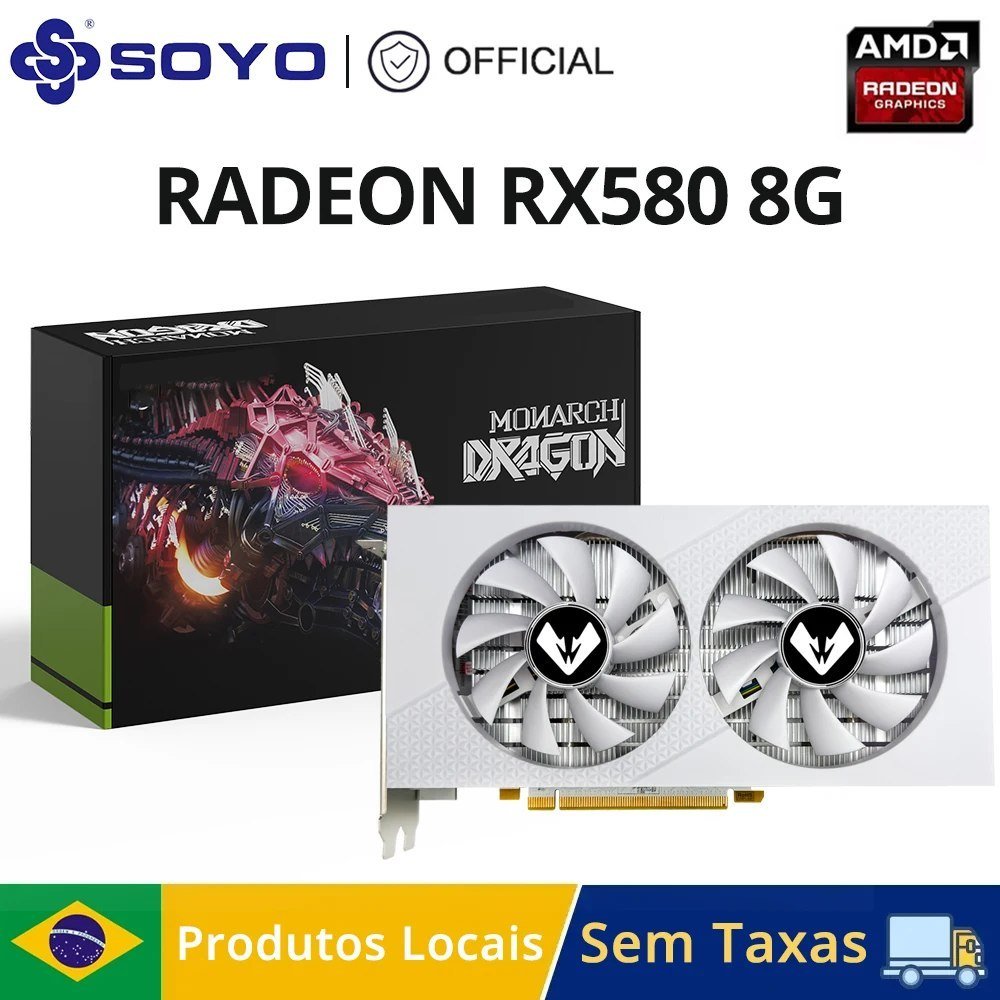 Placa de Vídeo Soyo RX 580 2048SP 8GB GDDR5 🛒
