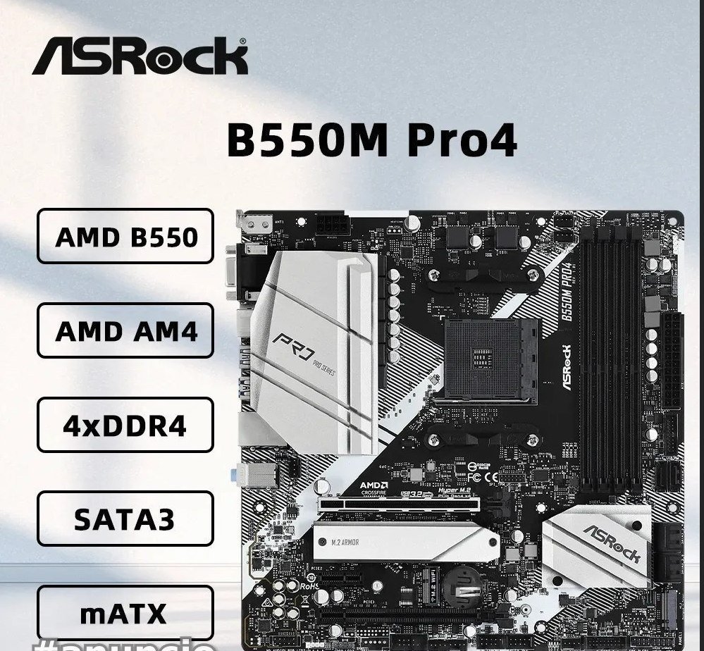 Placa Mãe ASRock B550M Pro4 DDR4 AM4 AMD Ryzen 🛒