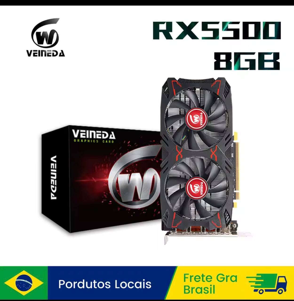 Placa de Vídeo RX 5500 8GB Veineda 🛒