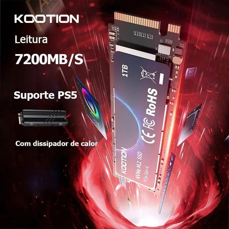 SSD NVME 2TB KOOTION 7200MB/s Pci 4.0 🛒