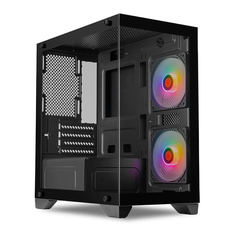 Gabinete Gamer TGT Gladiator, Rainbow, Mid-Tower, Lateral de Vidro, Com 2 Fans, Preto, TGT-GLD-BK 🛒