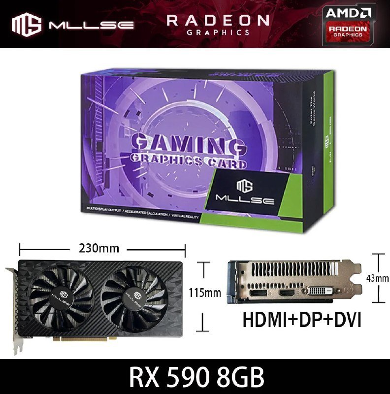 Placa de Vídeo RX 590 8GB MLLSE 🛒
