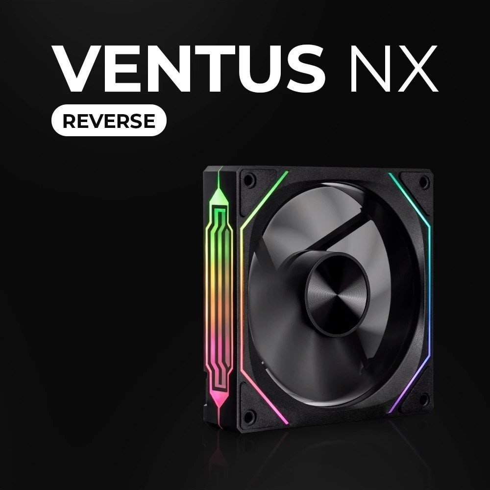 Ventoinha Pichau Ventus NX Reverse, ARGB, 120mm, Preto, PCH-VTNR-BK01 🛒