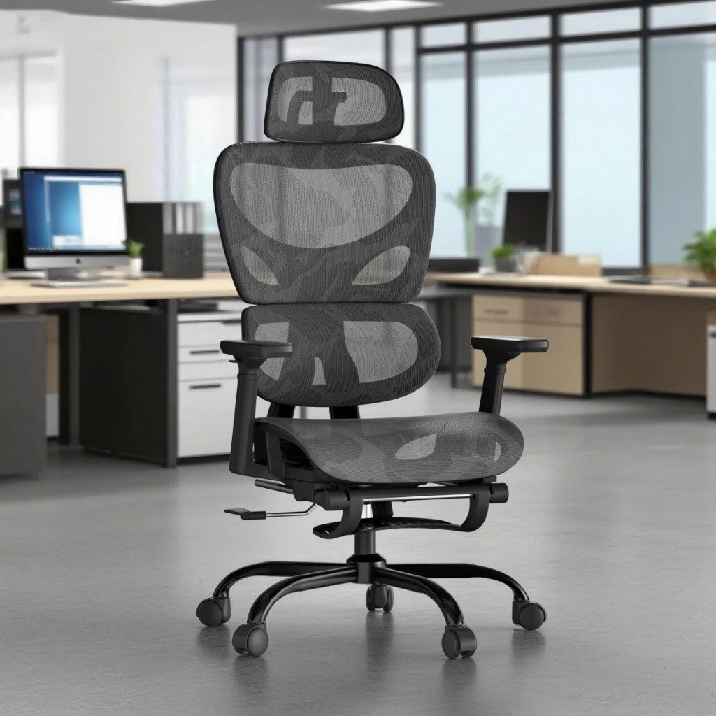 Cadeira De Escritório Ergonômica YESOP Com Apoio Lombar E De Pernas Assento Zero Gravity Cor Preto 🛒