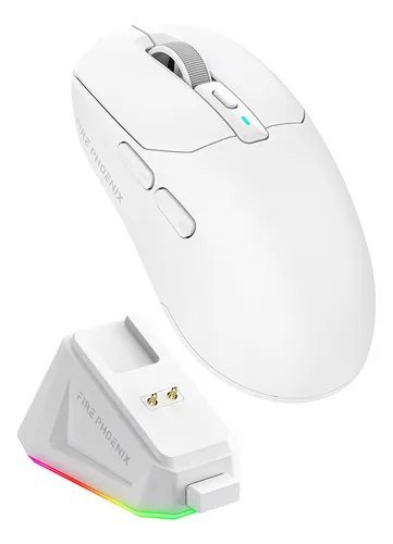 Mouse Gamer Sem Fio Fire Phoenix 24000dpi Branco 🛒
