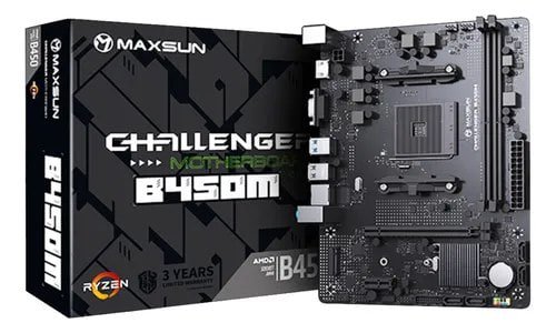 Placa Mãe Maxsun B450m Ms-challenger Am4 Ddr4 M-atx Amd Preto 🛒