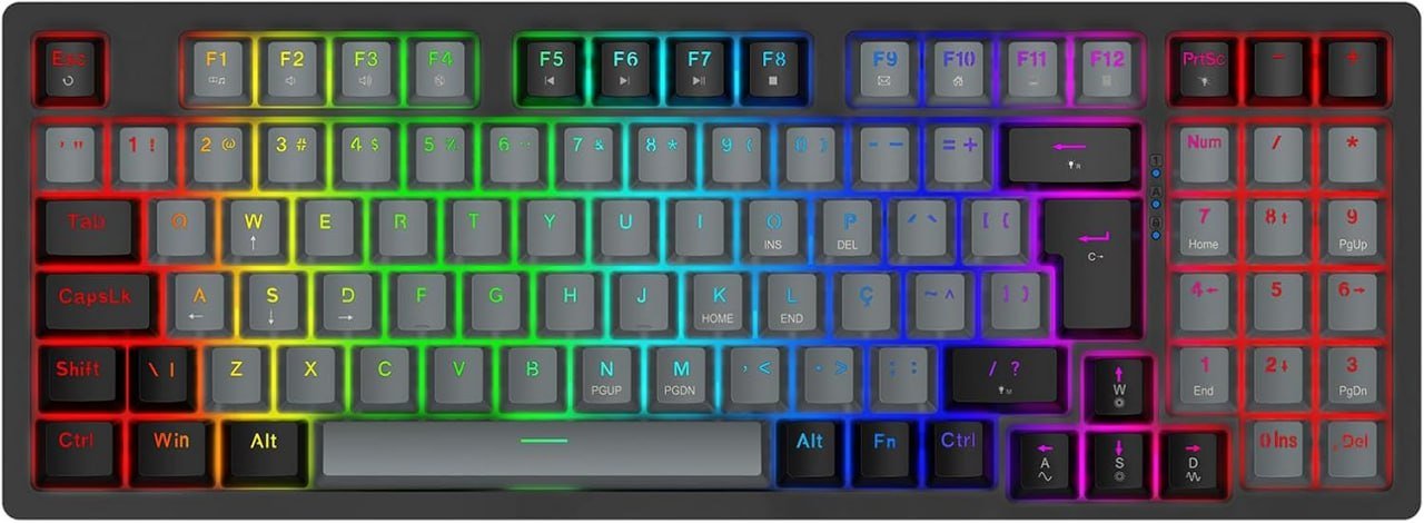 Teclado Mecânico Gamer com Fio 95 Teclas, RGB 🛒