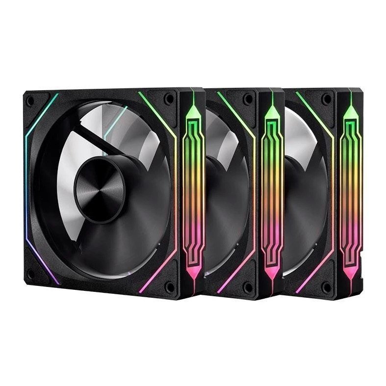Kit Ventoinhas Pichau Ventus Nx Reverse, Argb, 3x120mm Preto 🛒