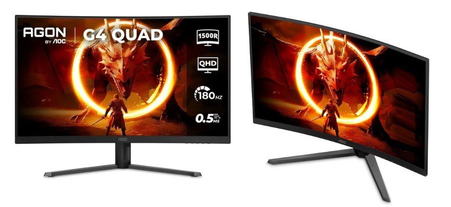 Monitor Gamer Curvo AOC AGON QUAD 32" 180Hz 0,5ms 🛒