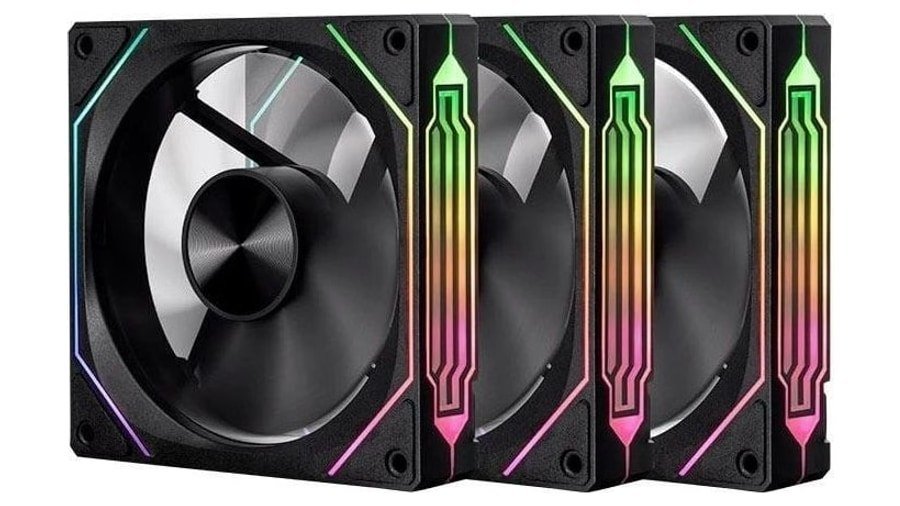 Kit Ventoinhas Pichau Ventus Nx Reverse ARGB 3x120mm Preto 🛒