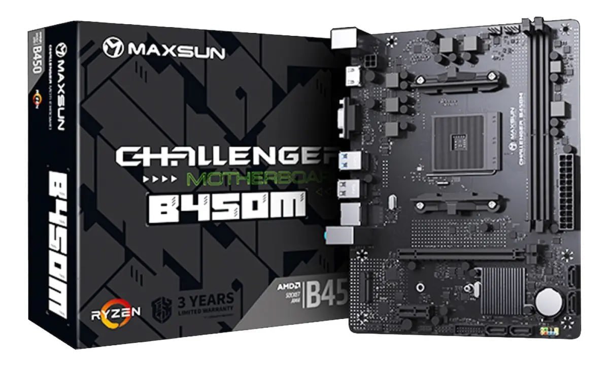 Placa Mãe Maxsun B450M MS-Challenger AM4 DDR4 M-ATX AMD 🛒