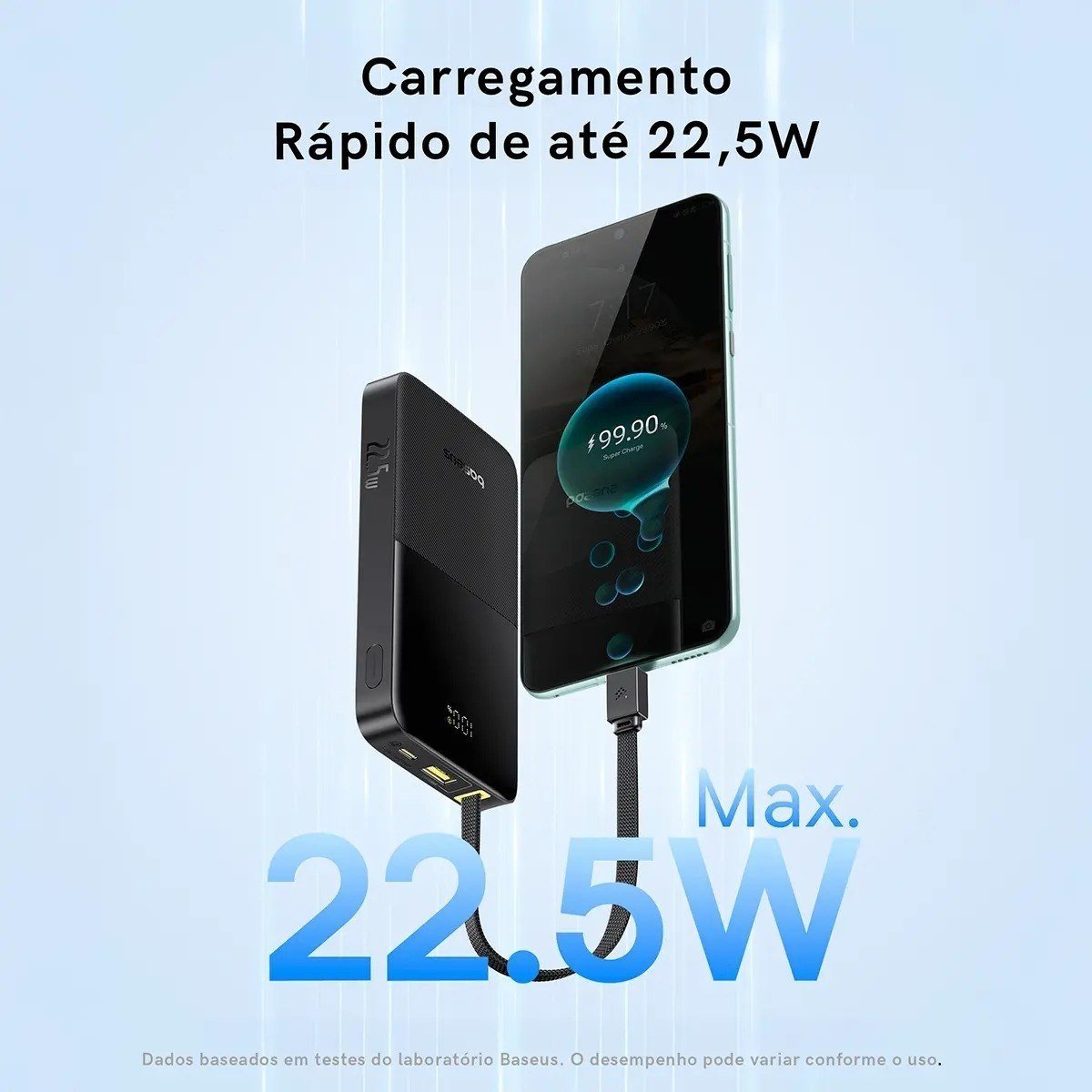 Power Bank Baseus Turbo Bipow2 Pro 20000mah 22.5w Cor Preto 🛒