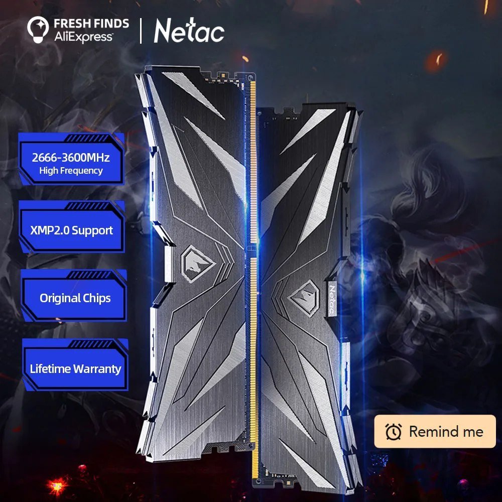 Memória Ram Netac 16GB DDR4 (3200MHz - 2x8) 🛒