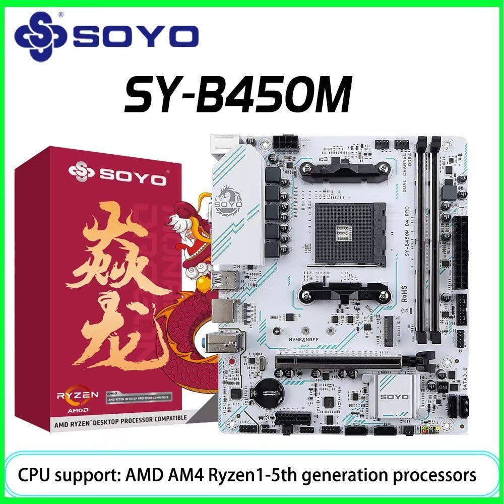 Placa-mãe AMD Soyo Classic B450M 🛒