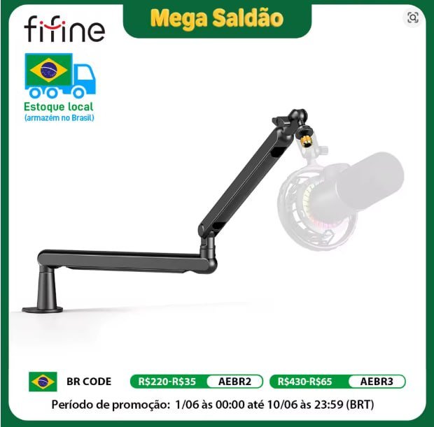 SUPORTE FIFINE Premium Metal Low-Profile Adjustable BM88 para Microfone 🎤