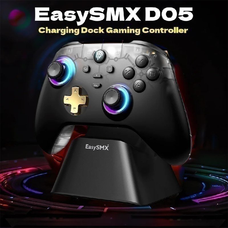 Controle Easysmx D05 com Dock Carregamento, RGB, Hall Effect 🎮