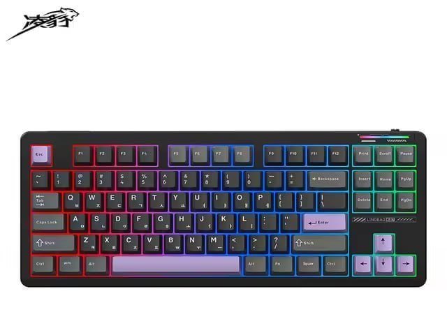 Teclado Mecânico AULA X LINGBAO K87 Tri-Mode Sem Fio Layout TKL Hot Swap RGB Retroiluminado Estrutura Gasket Switch Linear, 4000mah ⌨️