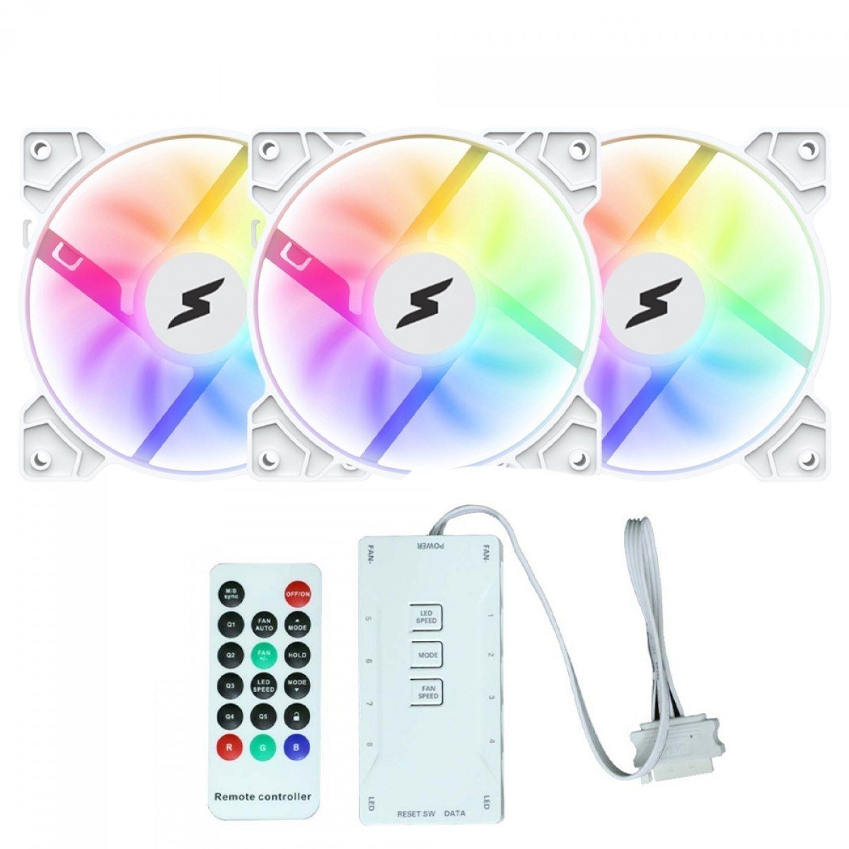 Kit Fan SuperFrame Swift ARGB 120mm White (3 Unidades) 🛒