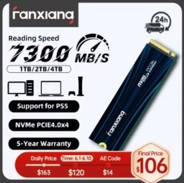 SSD NVME M.2 Fanxiang S880E 500GB PCIe 4.0 🛒