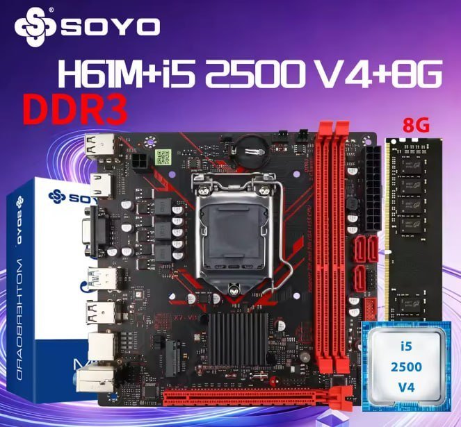 Kit LGA1155 - H61M DDR3-AX + i5 2500 + 1x8GB DDR3 🛒