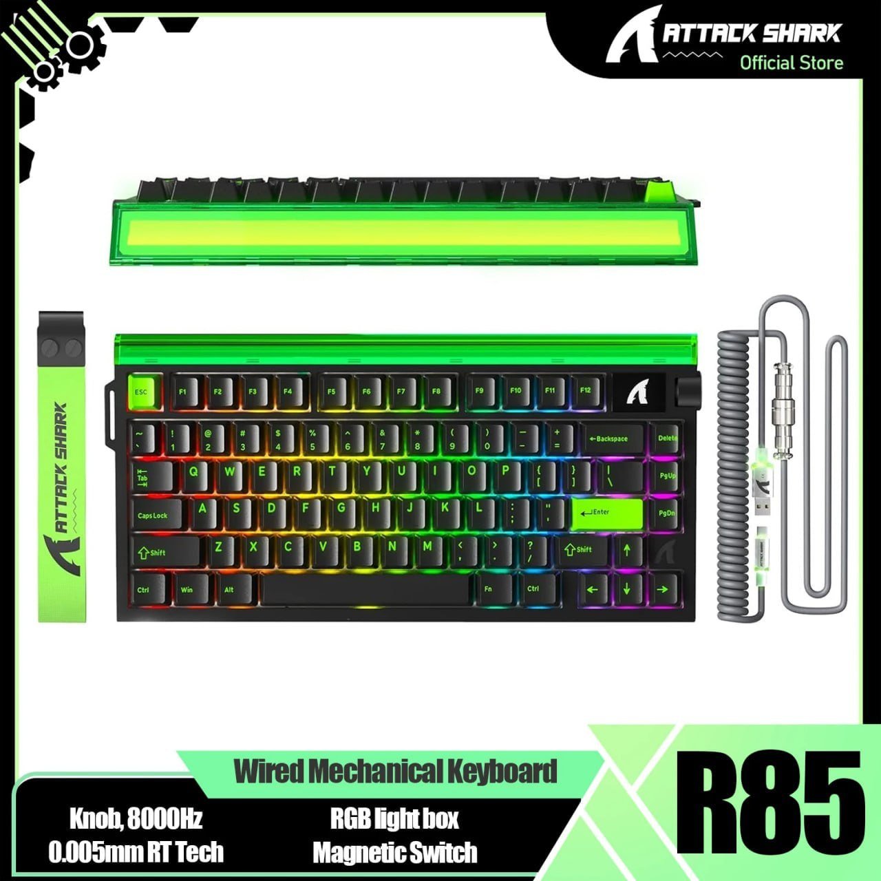 Teclado Magnético Attack Shark R85 HE + Cabo Coiled 🛒