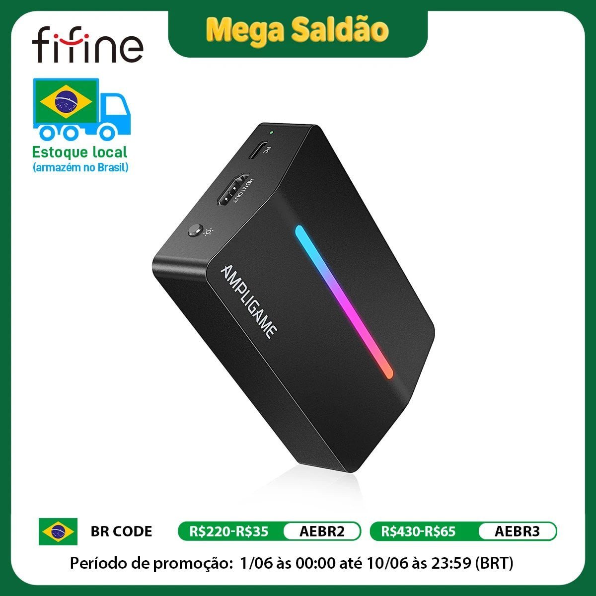 Placa Captura Fifine V3 1080P HDMI🇧🇷 🛒