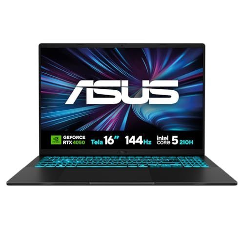 Notebook ASUS V16 V3607VU NVIDIA RTX 4050 Intel Core 5 210H 8Gb Ram 512Gb SSD Linux KeepOs Tela 16" LED Nível IPS 144Hz Preto RP296 🛒